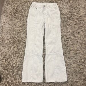 Women's White patchwork style Flared Jeans